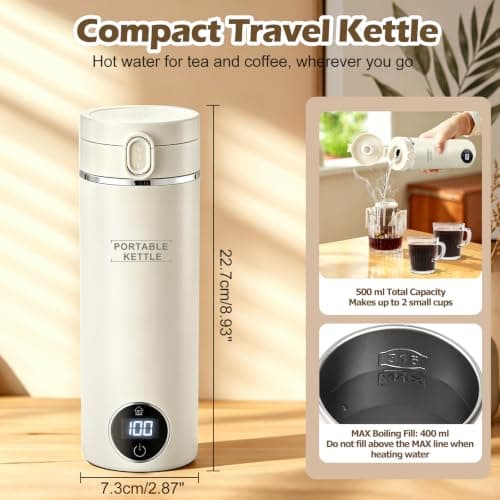 Mini Travel Kettle 500ml, Portable Electric Kettle for Hotel and Holiday — view 6