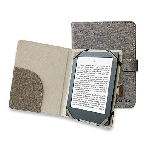 Berfea Universal Case Cover for 6 inch eReader for TAGUS Gaia Eco, Tolino Shine, Energy, Tesla, Readmoo Mooink, Sony PRS, Woxter, Digma, Onyx BOOX, PocketBook, Kobo Clara/Nia/Touch, Gray