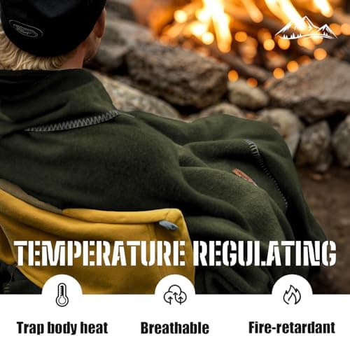 Molithe 100% Wool Blanket, 62" x 86", Warm, Thick, Washable, Military Wool Blanket, Great for Camping, Outdoors, Sporting Events, Survival Kits — view 5