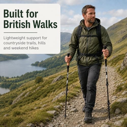 Trekking Poles, Pair of Lightweight 7075 Aluminium Walking Poles, Adjustable 62–137cm Hiking Sticks with Cork Handles, Collapsible Walking Poles for Men, Women, Seniors, Hiking, Camping & Travel — view 2