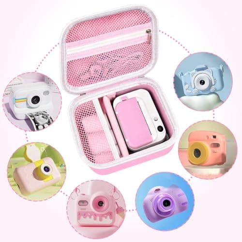 Kids Camera Case Compatible with ETIKEZ/Hangrui/HiMont/CalineGam/TIATUA/MYSTILUCK/Manttely/GREENKINDER/Manttely/Luoba/Gofunly/Seckton Kids Camera Instant Print,Prints Paper Storage Bag(COLOR:Pink) — view 4