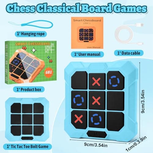 6-in-1 Electronic Tic Tac Toe Game, Rechargeable Noughts and Crosses Game — view 4