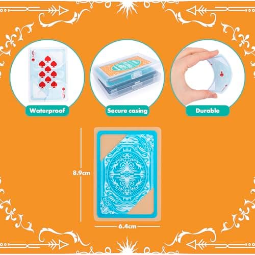 abeec Waterproof Playing Cards | 52-Card Deck with Unique Transparent Design | Durable PVC Cards in Waterproof Plastic Case | Perfect for Travel, Poolside, Beach, Camping, and Outdoor Games — view 3