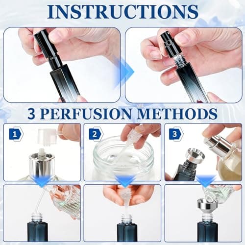 Qufiiry 5Pack 10ml Perfume Travel Bottle Glass Refillable Atomiser Set with Funnel Dropper Leakproof Portable Perfume Spray Bottles for Women Men Travel — view 5