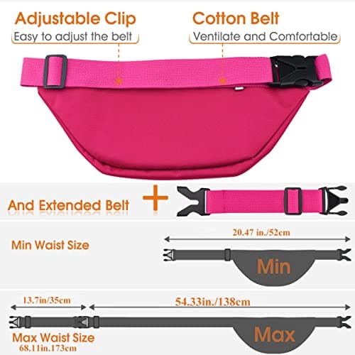 SUPHOSMT 4 Pockets BumBags with 35cm Extended Belt Large Capacity — view 3