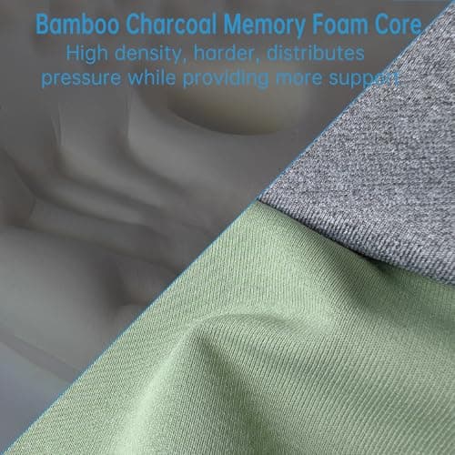 MzGro Back Lumbar Support Cushion for Office Chair - Firm Memory Foam Back Pillow for Back Pain and Pressure Relieve - Back Cushion for Long Sitting, Working, Driving (Light Green Lumbar Support) — view 6