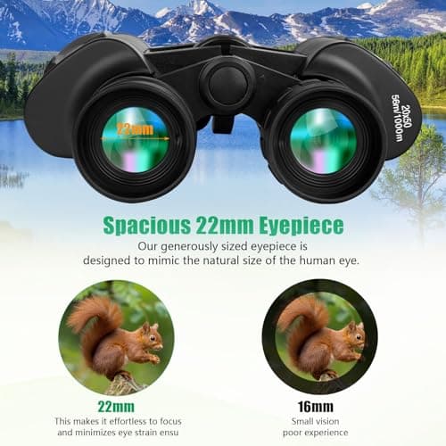 20x50 High Power Binoculars for Adults, Long Distance Binoculars with Phone Adapter, BAK4 Prism and FMC Lenses, Waterproof for Bird Watching, Hunting, Travel, Stargazing and Sports Events — view 6