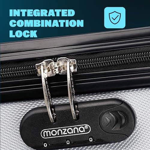 Monzana® 4 Piece Suitcase Set, Luggage Sets for Travel, 4 Wheels, Silver — view 5