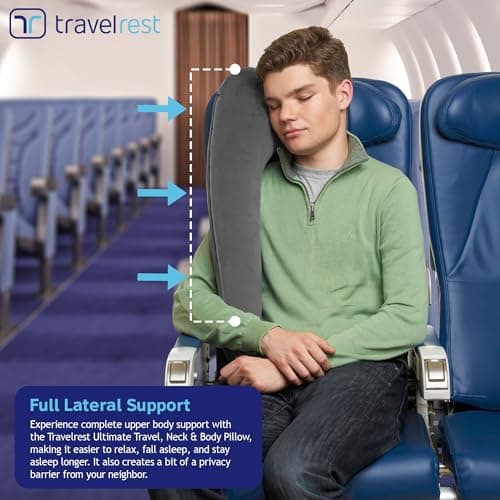 TRAVELREST Ultimate Neck and Body Support Pillow Travel Essential, Grey — view 5
