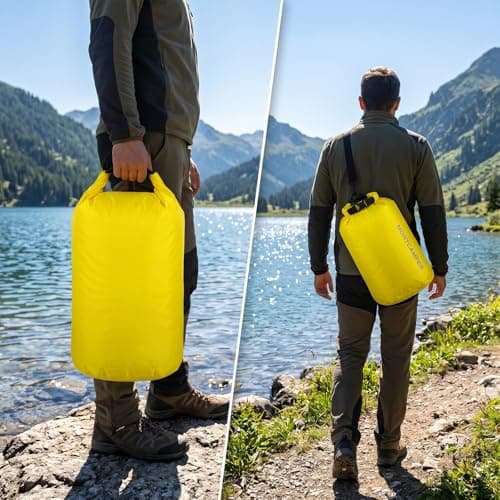 ZHEZHI Waterproof Dry Bag, 10L Swimming Bag Roll Top Sack, Waterproof Bag with Shoulder for Paddle Boarding, Lightweight Wet Bags for Swimming, Kayaking, Boating, Fishing — view 4