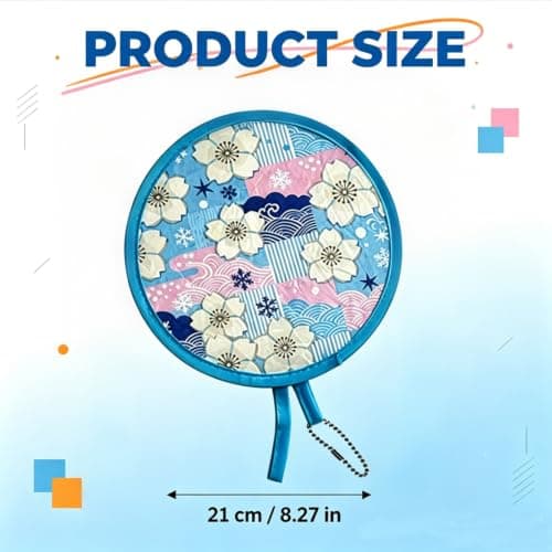 Skynelle Hand Fan 8 Pack Round Folding Portable Paper Fans Japanese Chinese Style Summer Cooling for Wedding Party Festival Home Decor Photo Props Outdoor Events Reusable Decorative Handheld Set — view 2