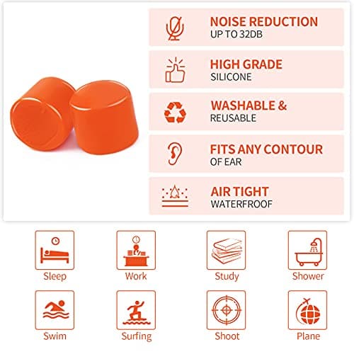 16 Pairs Silicone Ear Plugs Noise Canceling Soft Earplugs Sleep Swim — view 3