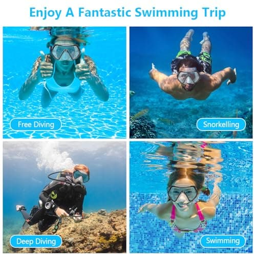AOOSA Snorkel Mask, Men Women Tempered Glass Diving Mask — view 6