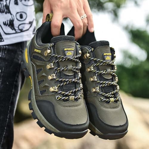 Men's Women's Lightweight Waterproof Anti-Slip Hiking Shoes Travel Camping Shoes Walking Shoes Four Seasons Green 7 UK — view 2