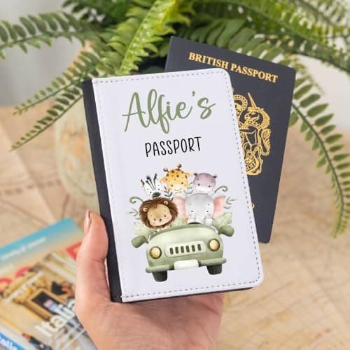 Personalised Kids Passport Holder, Custom Kids Name Passport Cover Gift — view 2