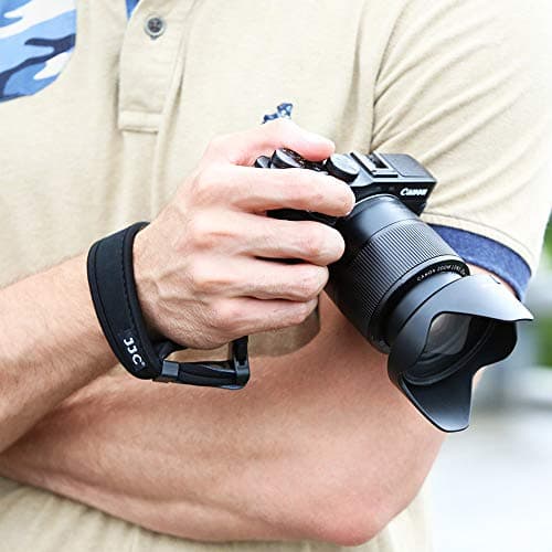 Neoprene Camera Wrist Strap with Quick Release Camera Hand Strap for Canon R5 R6 M200 M100 M50 M10 M6 750D 800D 200D R RP Sony A6600 A6100 A6500 A7R3 Nikon D7500 D5600 D3500 D3400 Z7 Z6 DSLR SLR Strap — view 6