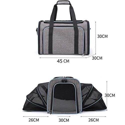 Expandable Cat Carrier Bag, Portable Soft Sided with Fleece Bed, Pet Carriers for Cats, Rabbit, Small Dogs, Puppies, Kitten, Cat Carriers & Travel Products with Shoulder Strap — view 2