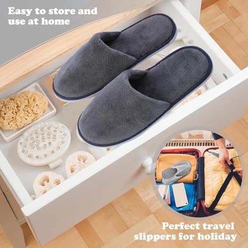 WNXBFO 3 Pairs Hotel Slippers, Soft Coral Velvet Travel Slippers, Non Slip Spa Slipper with Thick 9mm Soles, Reusable Guest Slipper for Spa, Party Guest, Swimming Pools and Travel — view 5