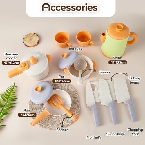 HYAKIDS Toy Pots and Pans Set Kids Kitchen Accessories — view 5