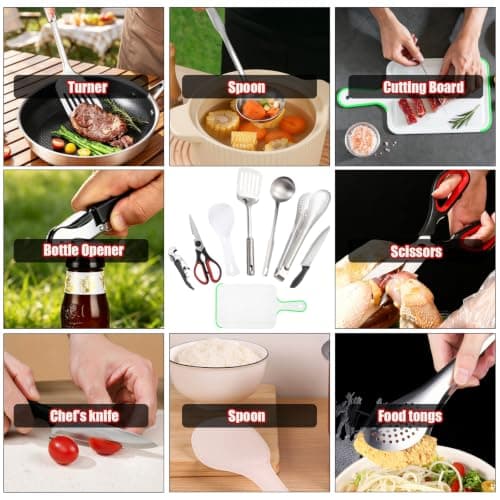 Outdoor Cookware 9-Piece Set Camping BBQ Utensil Kit — view 6