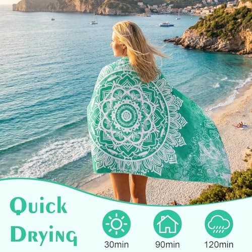 Zocipro Microfibre Beach Towels for Adults 180x90cm – Quick Drying, Sand Free & Lightweight – Reusable Soft Towels for Pool, Gym, Camping & Travel — view 6