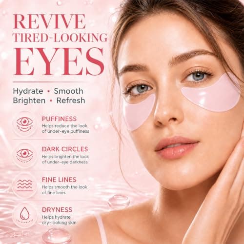 60 Ps Collagen Eye Masks With PDRN & Caffeine,With Rose Gold Massage Tool — view 2