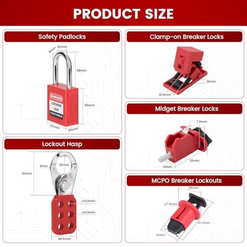 HOLULO Lockout Tagout Kit for Electricians, Circuit Breaker Lock Set — view 3