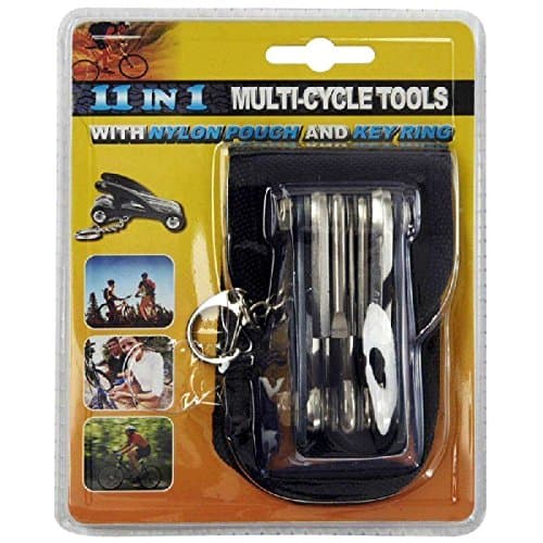 CrazyGadget® 11 in 1 Travel Multi-Cycle Bike Maintenance Tool with Nylon Belt Pouch and Key Ring — view 5