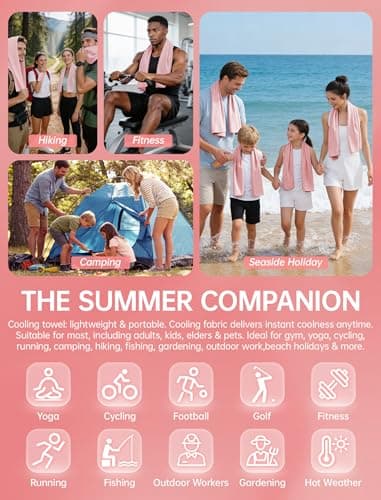 CHEMLUK Cooling Towels 4 Packs: Instant Cool Towel for Hot Weather Neck and Face UV Protection Quick Dry Microfibre Sweat Towels for Gym Yoga Running Camping Workout Sports Travel — view 5