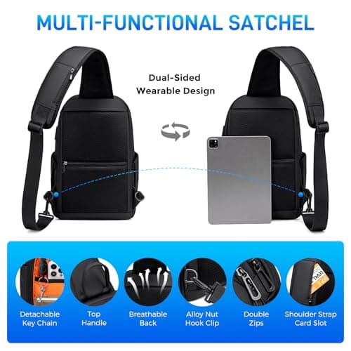 FENRUIEN Sling Chest Bag Holiday Essentials Cross Body Shoulder Bag for Men — view 2