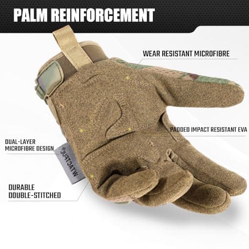 WTACTFUL Full Finger Gloves for Motorbike Motorcycle Riding Cycling Bicycle Hunting Hiking Riding Work Climbing Camping Driving Men's Gloves Camo S — view 3