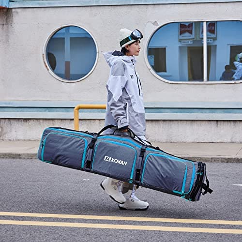 XCMAN Padded Snowboard Bag Adjustable Length 63-75In Padded Bag for Air Travel (Grey) — view 5