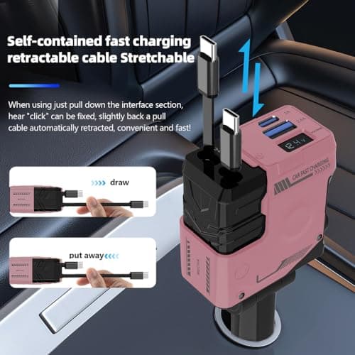 PIXZCSA USB Car Charger Adapter With Intelligent Chip Technology,yellow — view 3