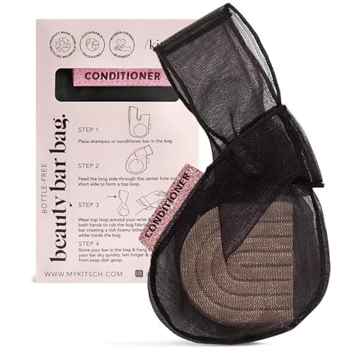 Kitsch Bar Soap Bag, Recycled Mesh Beauty Pouch, Eco-Friendly - Black