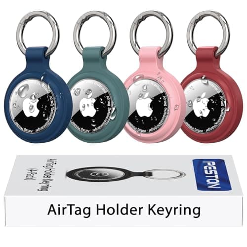 AirTag Holder Keyring, 4-Pack IP67 Waterproof Case for Apple AirTag 1 & 2