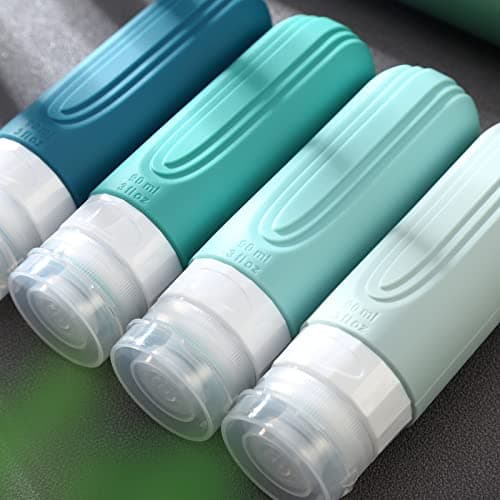 Mrsdry Travel Bottle for Toiletries, Leak Proof Silicone Travel Size 90ml Bottles Refillable Containers for Liquid Shampoo, BPA Free and TSA Approved Travel Accessories with Clear Bag (4 Pack) — view 5