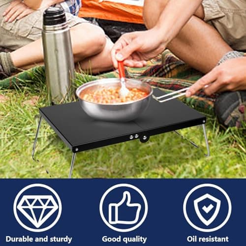 JUTTAUTO Camping Portable Foldable Table, Aluminum Mini Small Coffee Tables with Carrying Bag, Ultralight Outdoor Hiking Picnic Table for Outdoor Camping,Cooking and Hiking — view 6