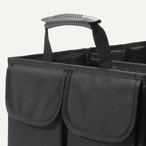 Amazon Basics Car Boot Organiser, Multi-Compartment Trunk Storage Box, Foldable, 51L Capacity, Black — view 4