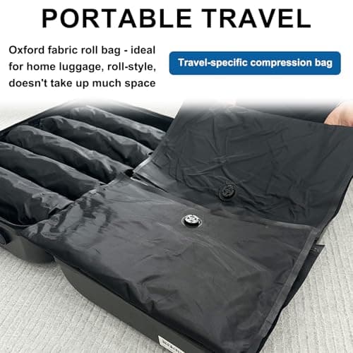 Small Vacuum Storage Bags for Travel 2 Pack, Reusable Oxford Cloth Vacuum Pack Bags for Clothes, Manual Exhaust, No Air Pump Needed, Space-Saving Storage Bags with Zips for Suitcases and Home — view 4