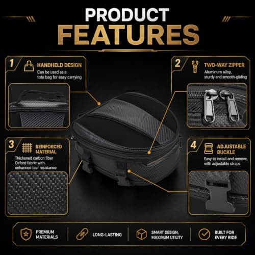 JFG RACING Motorcycle Bag,Motorcycle Tail Bag,Waterproof Motorbike Seat Bag — view 3