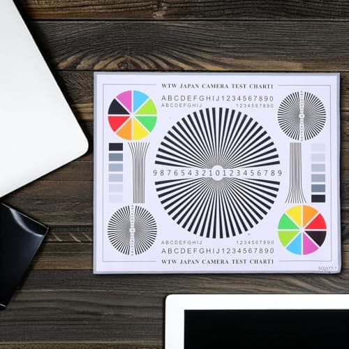 OKUMEYR Camera Focus Test Chart Lens Calibration Card Color Wheel for Cctv Installation and Monitoring Indoor Outdoor Use Lens Adjustment Tool — view 5
