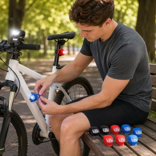 Bike Lights Front & Back 9 Pack,LED Waterproof Bicycle Light Set for Night — view 3