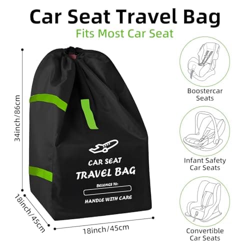 YooGoal Car Seat Travel Bag, Portable Car Seat Cover for Airplane, Large Waterproof Gate Check Bag with Shoulder Strap for Child Seats — view 2
