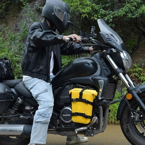 KTUXZCI Durable Polyester Fiber Motorcycle Tail Bag Saddle,Yellow,8l — view 3