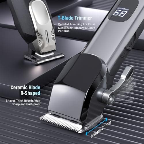 PKBD Hair Clippers Cordless, USB Rechargeable Beard Trimmer, Black — view 2