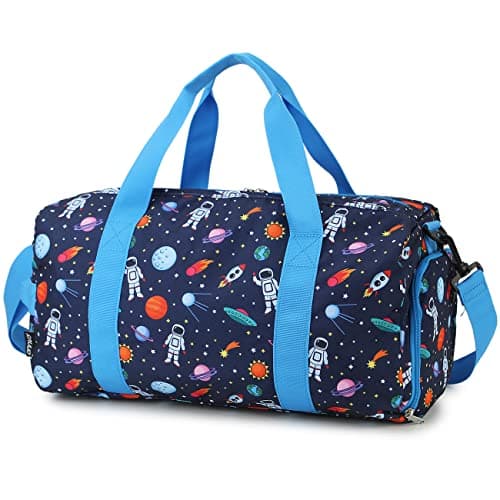Kids Travel Duffel Bag Boy,19L Sport Bag with Wet-Dry Shoe Pocket,Space