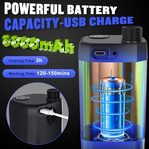 Spopal Portable Shower for Camping, [Long-Lasting] 6000mAh Rechargeable Camping Shower Pump with Intelligent LED Display, 4 Spray Modes, IPX7 Waterproof Outdoor Shower Kit for Hiking, Travel, Car, Pet — view 2