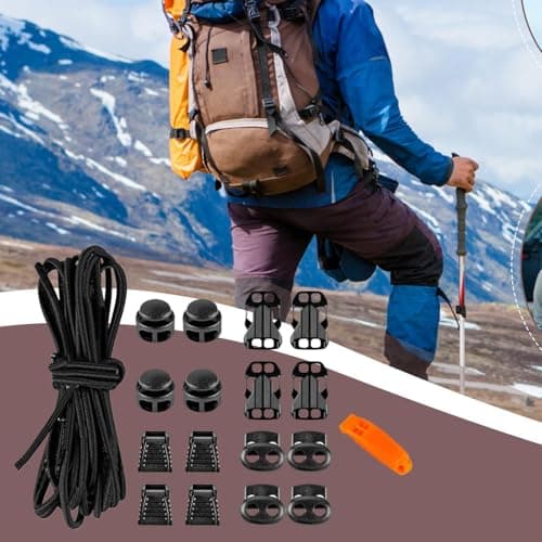 Backpack Elastic Rope Buckle | Outdoor Daypack Expansion Elastic Rope with Buckle - Increased Storage Capacity, Backpack Accessories, 18-Piece Set for Trekking, Outdoors, Climbing — view 3