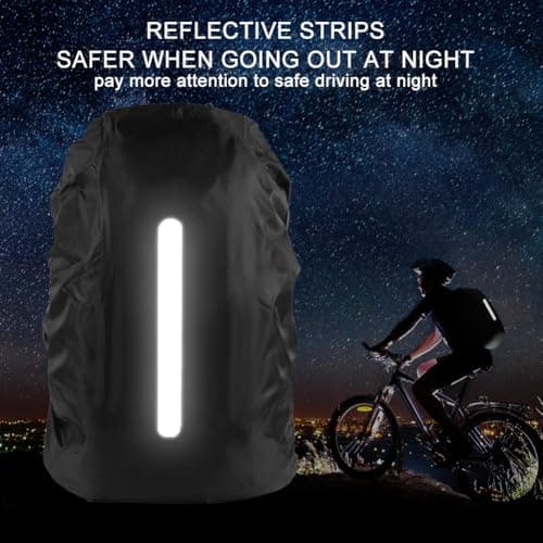 flintronic Waterproof Rain Cover for Backpack, 2 Pack Reflective Rucksack Cover, Backpack Waterproof Cover, Anti-dust, Foldablefor Hiking Camping Traveling Cycling, S — view 2