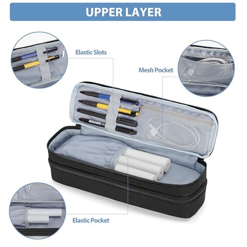 Double Layers Portable Printer Case for Wireless Thermal Printer, Black — view 2
